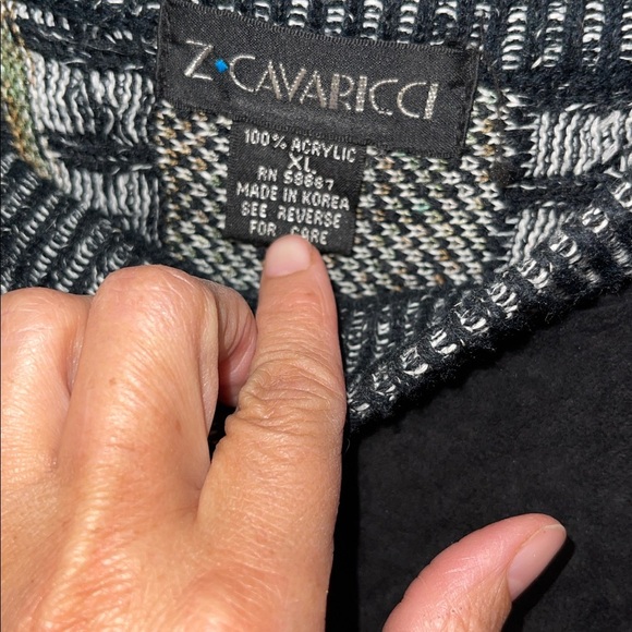 Vintage Z. Cavaricci Sweater XL – 80s 90s Knit Streetwear Made in Korea - Picture 2 of 5